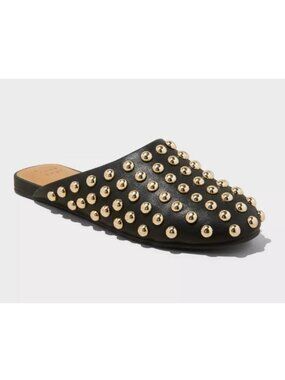 Women's Channing Studded Slip On Mule Jet Black